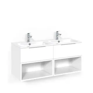  Macro Design Crown Open Box Kommod 120x45 med dubbelt porslinstvättställ - Badhuset.se