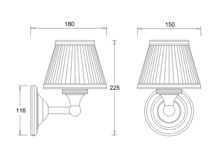  Burlington BL12 Textil LED Vägglampa - Badhuset.se