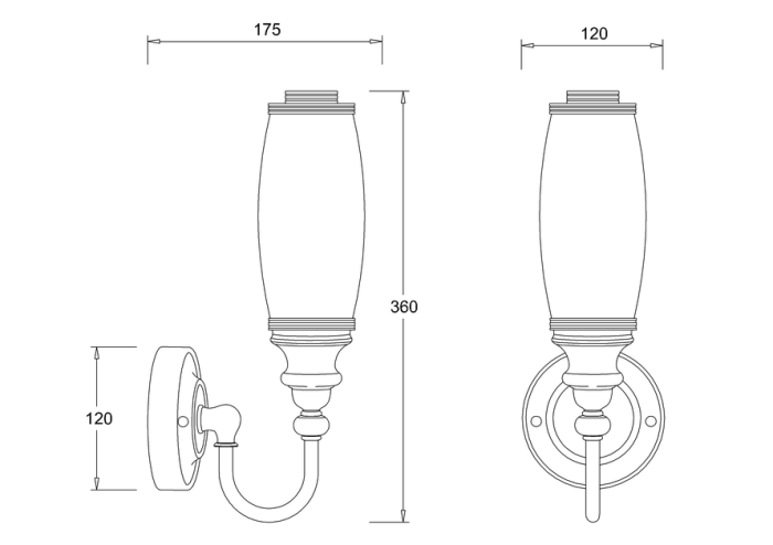  Burlington BL23 Ornamental LED Vägglampa - Badhuset.se