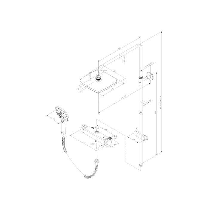  Damixa Pine Takduschpaket - Badhuset.se